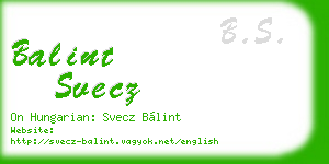 balint svecz business card